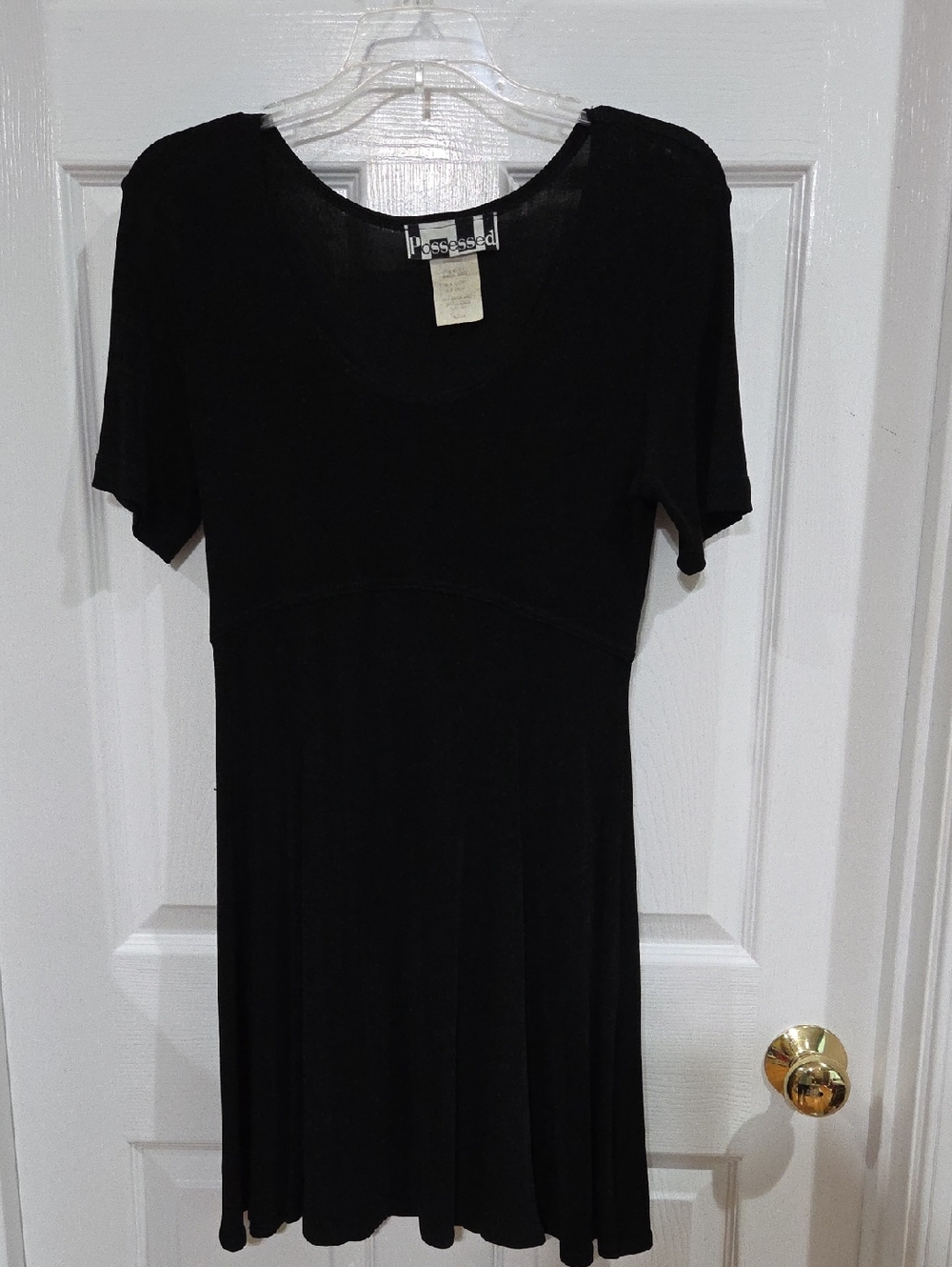 Possessed Black Short Sleeve Scoop Neck Mini Dress